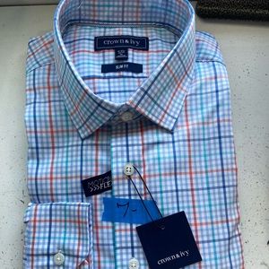 Crown & Ivy XL Slim fit Mens Dress Shirt